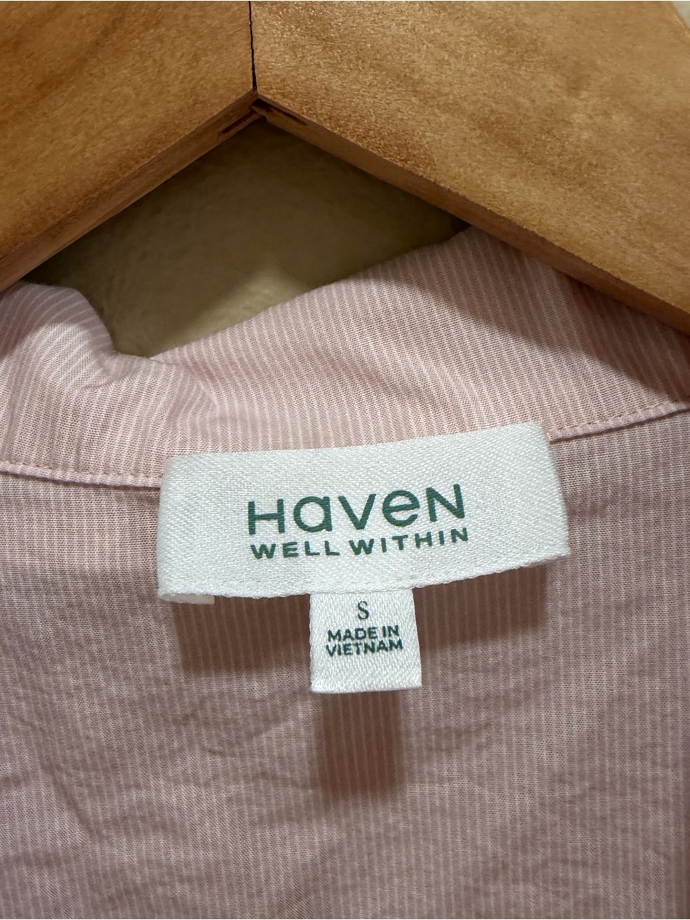 Haven Well Within Light Pink Women’s Button-Up Pajama Shirt Small - Picture 10 of 10